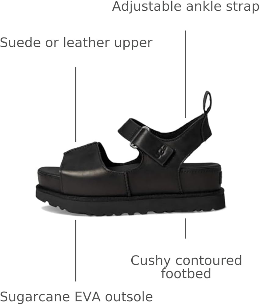 国内配送 UGG W GOLDENSTAR HI BLACK Amazon.com | UGG Women's GOLDENSTAR HI Sandal, Black Leather